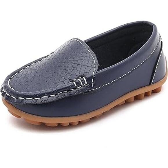 Lonsoen Other - Lonsoen Toddler Boys Size 9.5 Navy Slip On Loafers Faux Leather Non Slip Shoes